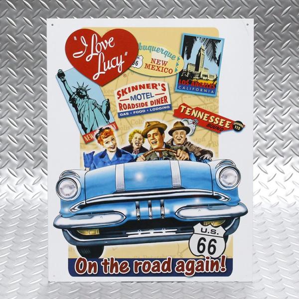 メタルサイン I Love Lucy On the road again! アイ・ラブ・ブルーシー #1378 インテリア 看板
