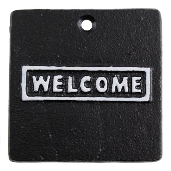 看板 アイアンプレート WELCOME SLW088 高さ7×幅7×奥行0.5cm 130g 鉄製 ウェルカム おしゃれ 案内 プ