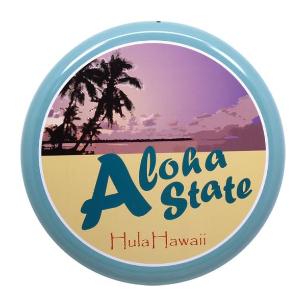 アメリカン看板 オーバルプレート Aloha State アロハステート 直径31.5cm×厚さ2.2cm ブリキ製 メタルサイン