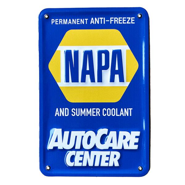 看板 ミニエンボスメタルサイン AUTO CARE W162×H250mm スチール製 サインプレート 立体 ガレージ アメリカン