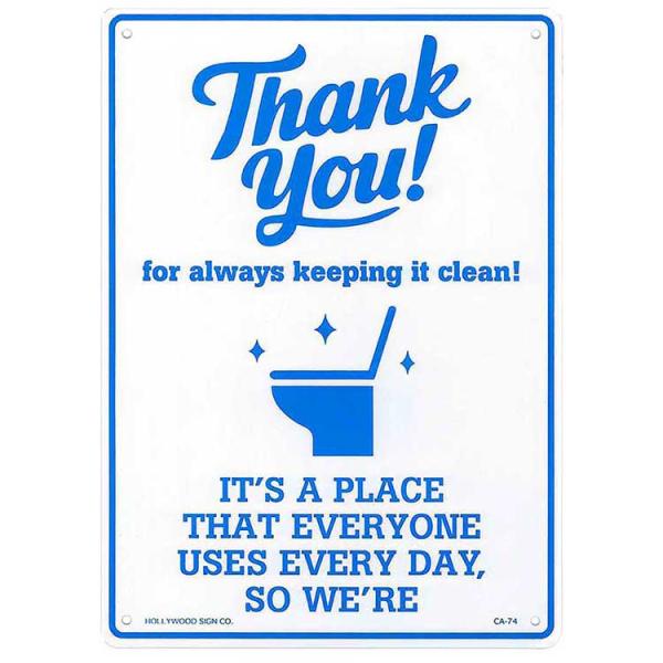 看板 プラスチックメッセージサインボード Thank You for always keeping it clean いつもキレイ