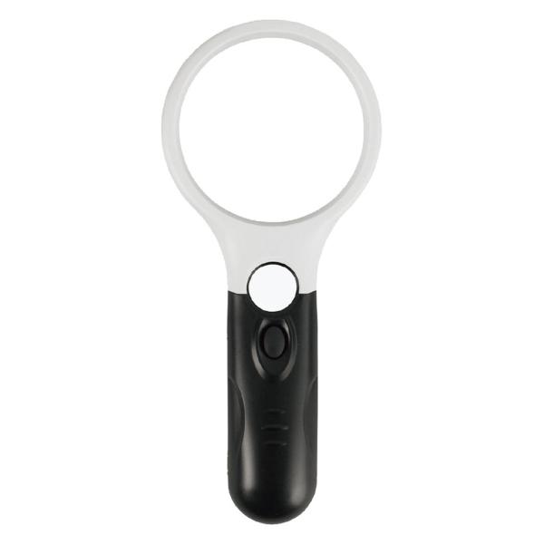 2倍と10倍のレンズで読書のお供に！スマホ操作時に！３ＬＥＤ付きで手元が暗い時に！素材： ＡＢＳ・ガラス・アクリル機能、性能： 2倍＋10倍3ＬＥＤ付付属品、セット内容： 取説重量： 160g電源、熱源： 単4×3（別）現品サイズ： 190...