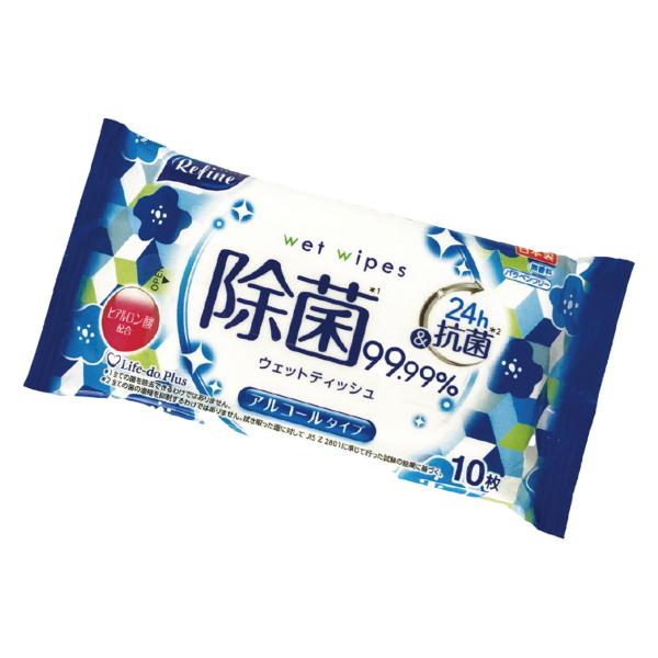 リファイン  アルコール 除菌ポケットウェットティッシュ10枚1P