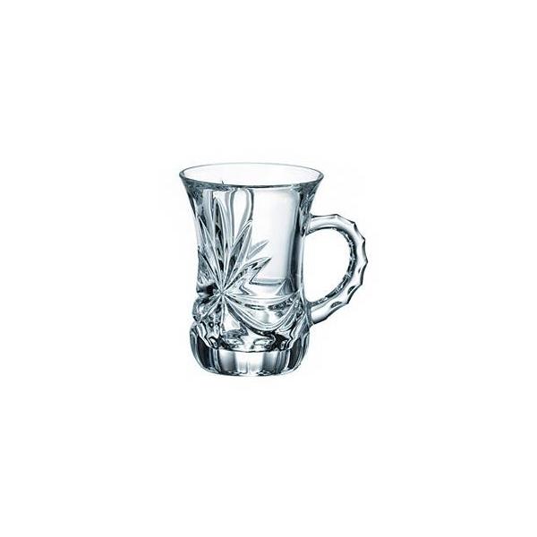ボヘミアングラス 取っ手付き クリスタル カップ デコール