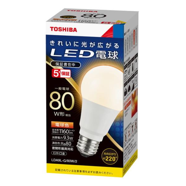 ���Ń��C�e�b�N LED�d�� ����E26 ��ʓd��80W�`���� �d���F�FLDA9L-G/80W/2