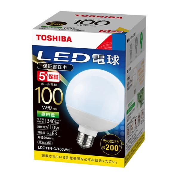 ŃCebN LEDd {[d` E26 Oa95mm^Cv ̍L200x {[d100W 5Nۏ F5000K:LDG11N-G/100W/2