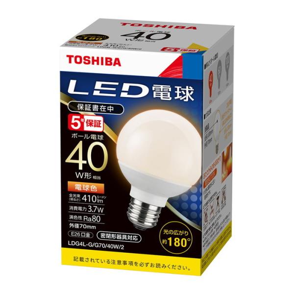 ŃCebN LEDd {[d` E26 Oa70mm^Cv ̍L180x {[d40W 5Nۏ dF2700K:LDG4L-G/G70/40W/2