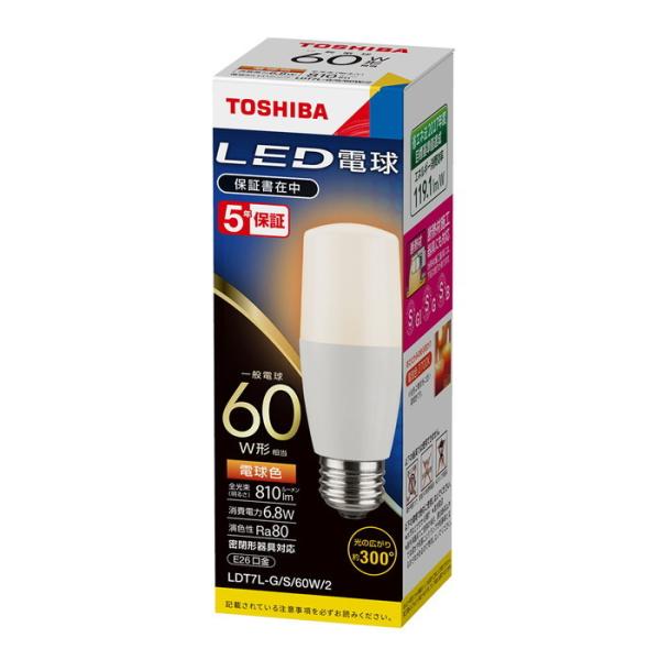 ŃCebN LEDd T` E26 ̍L300x ʓd60W` 5Nۏ dF2700K:LDT7L-G/S/60W/2