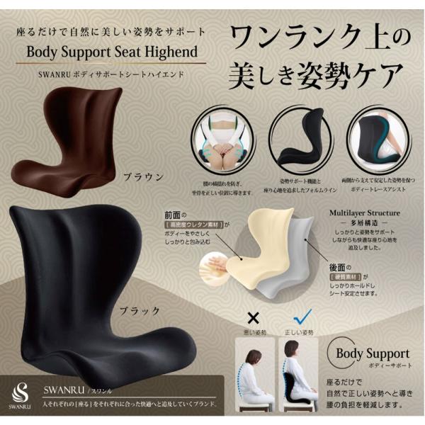 ●ワンランク上の美しき姿勢ケア●人それぞれの【座る】をそれぞれに合った快適へと追及していくブランド（SWANRU/スワンル）●腰の揺れを防ぎ、坐骨を正しい位置に導きます。●座るだけで自然で正しい姿勢へと導き、腰の負担を軽減します。●姿勢サポ...