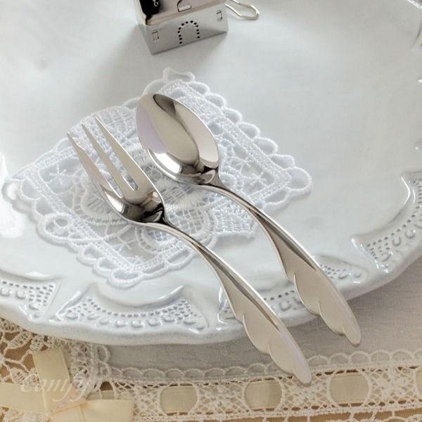 カトラリー ケーキフォーク ティースプーン 天使の羽 18 8ステンレス キッチン雑貨 Jh0007 雑貨屋カンフィ 通販 Yahoo ショッピング