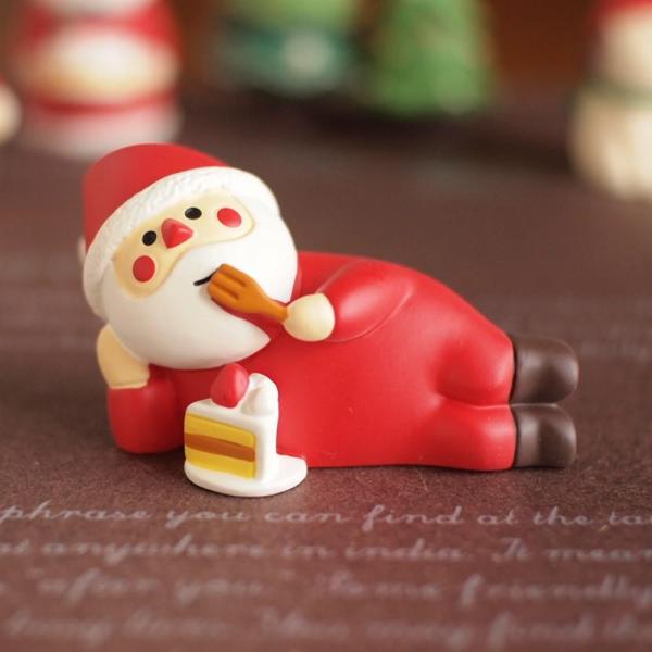デコレ　コンコンブル　クリスマス　ごろ寝ケーキサンタ　ミニチュア オーナメント