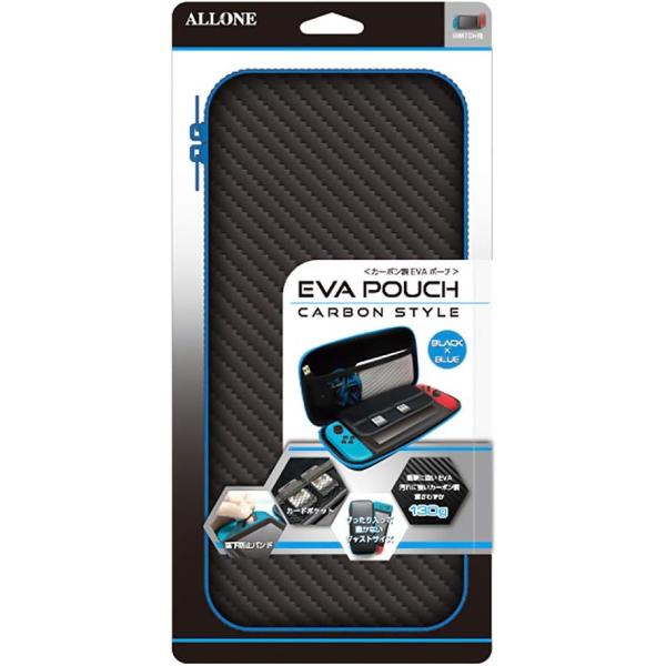 他サイト： 新品 Nintendo Switchアクセサリー Switch用カーボン調EVAポーチ ブラック×ブルーの商品画像