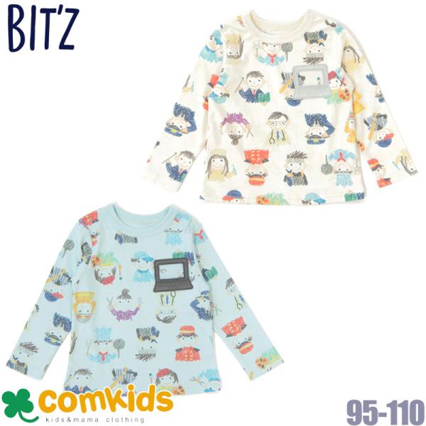 bit'z ビッツ 働く車＆憧れの職業柄長袖Tシャツ キッズ 子供服 ロンT