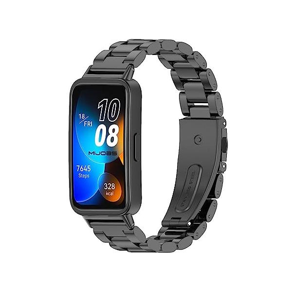 MIJOBS Huawei band 8 スマートウォッチバンド ステンレススチールメタル用ブレスレット 取り付け簡単 調節可能なビジネススタイル 時計バンド ファ