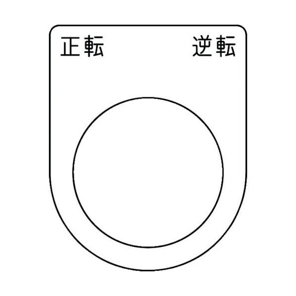 IM 押ボタン/セレクトスイッチメガネ銘板 正転逆転 黒 φ30.5 P30-53