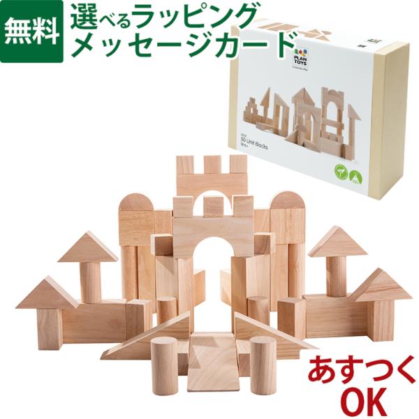 プラントイ（PLANTOYS） 木のおもちゃ ユニットブロック50 2 積木