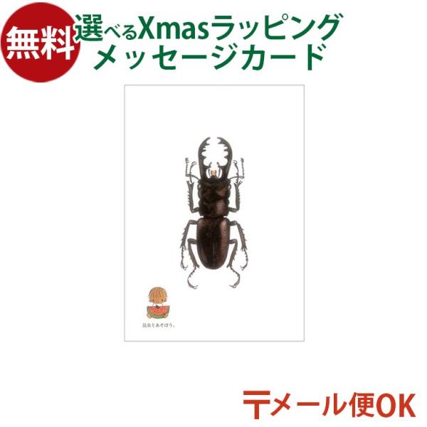 木のおもちゃ 知育玩具 出産祝い 木製玩具 男の子 女の子 プレゼント ギフト 3歳 4歳 5歳戸田デザイン研究室 ポストカード 昆虫とあそぼう です。絵本作家 戸田幸四郎が描いた、絵本「昆虫とあそぼう」に登場するクワガタのポストカードです...