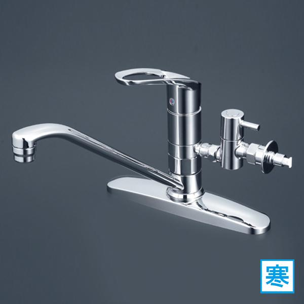 KVK 流し台用シングルレバー式混合栓(分岐止水栓付)(寒冷地用 KVK 流し台用シングルレバー式混合栓(分岐止水栓付)(寒冷地用