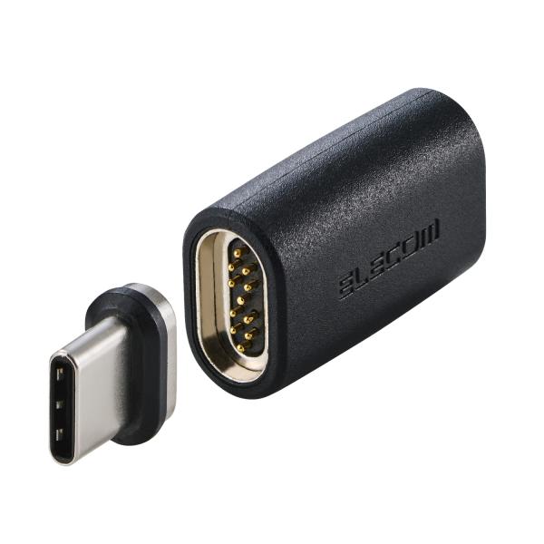 エレコム USB-C マグネット 変換アダプタ 100W PD対応 ブレーカー内蔵 ブラック メーカー在庫品