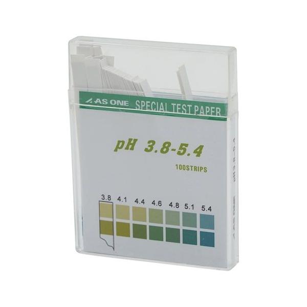 他サイト： アズワン pH試験紙 スティック 1箱（100枚入）　pH3.8-5.4 目安在庫=○の商品画像