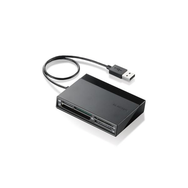 エレコム メモリリーダライタ USBハブ付 SD+MS+CF+XD ブラック MR-C24BK 目安在庫=○