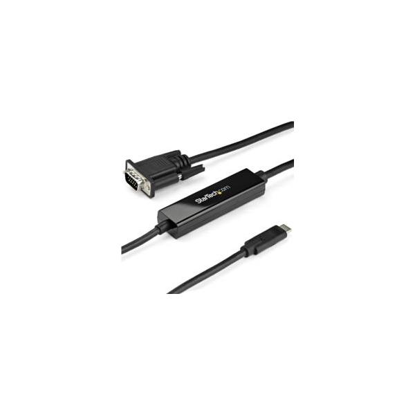 rsD fBXvCϊP[u/USB-C - VGA/1m/1920x1200/ubN ڈ݌=