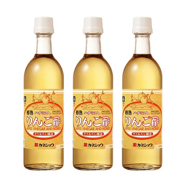 カネショウ 青森の味！フルーツビネガー ハチミツ入りんご酢（樽熟成）【500ml 3本】 メーカー在庫品