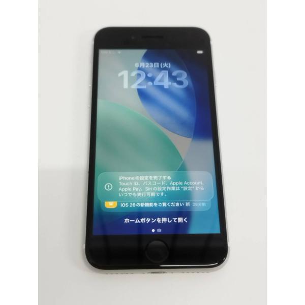 【SIMロックあり】iPhone SE 第2世代/A2296/128GB/ホワイト〈MXD12J/A〉バッテリー82％