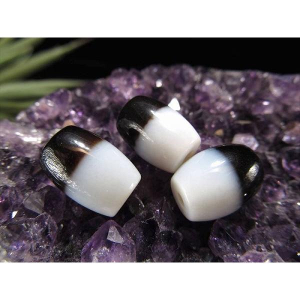 小天珠 A至純天珠 黒白天珠 くろしろてんじゅ サイズ：約13mm-15mm 1個売り 極上 天然石 ビーズ パワーストーン te-s パワーストーン 天然石