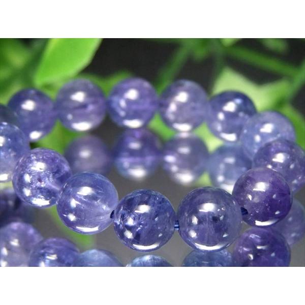 濃い 5A 宝石質 タンザナイト ブルーゾイサイト ブレスレット 7.5mm