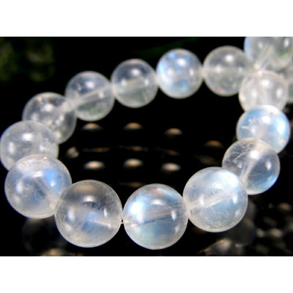 4A ブルームーンストーン ブレスレット 6.5mm-7mm×28珠 美麗ブルー