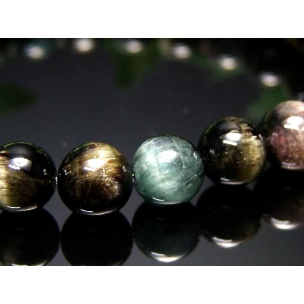 全珠キャッツアイ 4A+ キャッツアイ トルマリン ブレスレット 8mm-8.5