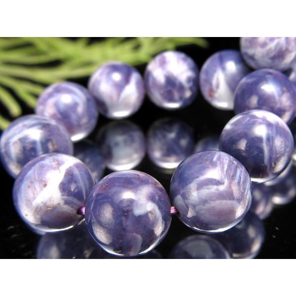 ラベンダーカラー マーブルスコロライト ブレスレット 10.5mm-11mm×19