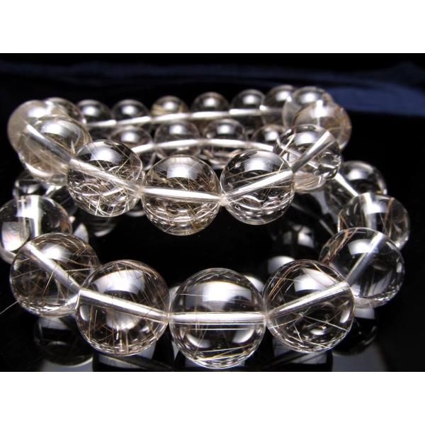 透明 シルバールチルクォーツ ブレスレット 10mm-10.5mm×20珠前後 透明