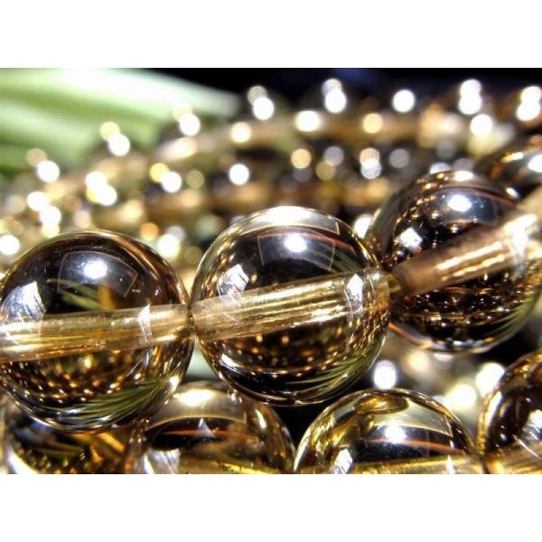 ゼウスクォーツ スモーキー ファントム シトリン ブレスレット 8mm-8.5mm×24珠前後 透明感抜群 シャンパンゴールド 金運 商売繁盛のお守り