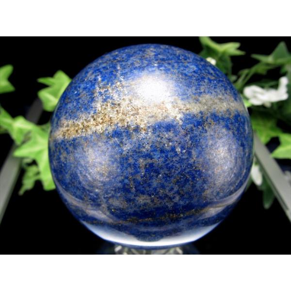 UVライトで蛍光 3A ラピスラズリ 丸玉 直径69mm 重さ532g つやつや光沢
