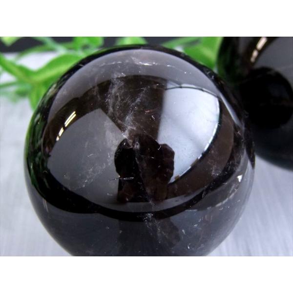 3A 黒水晶 モリオン 丸玉 置物 1個売り 直径約48mm-50mm 大人気