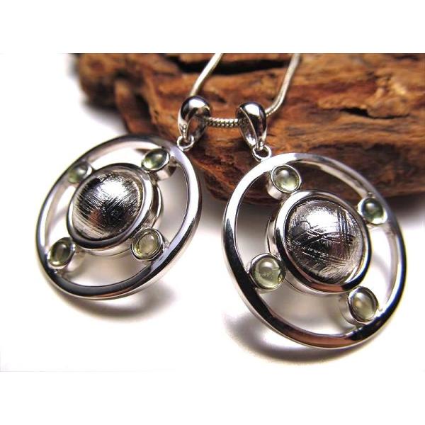 激安宣言 ギベオン モルダバイト付サークル型 ペンダントトップ