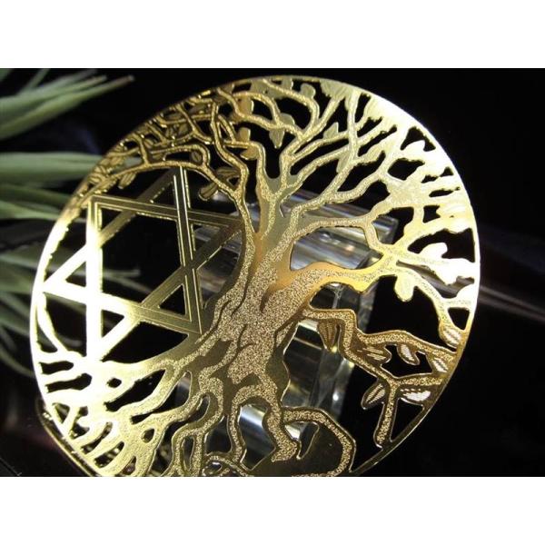 六芒星＆ツリーオブライフ 直径約79mm 厚み約0.6mm 1個売り ゴールド