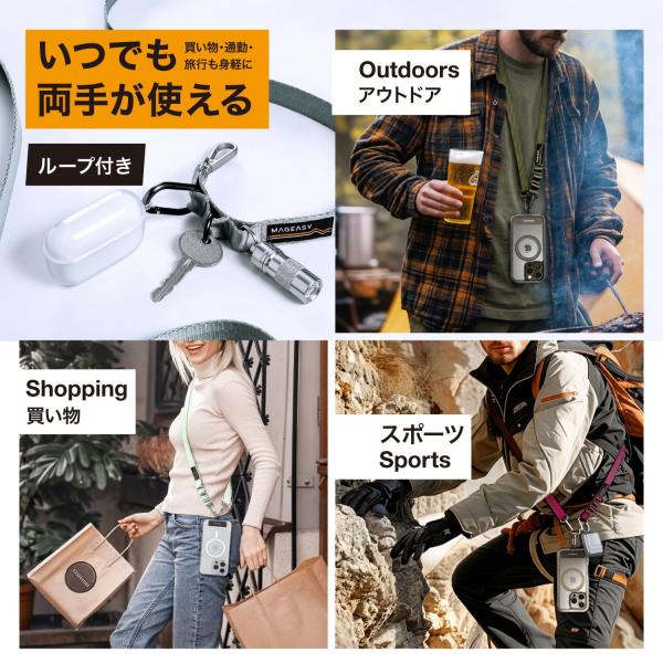 �X�}�z�V�����_�[ �΂߂��� / ��|�� / ���|�� ���� �X�}�z�X�g���b�v �������� �\ ( �X�g���b�v �z���_�[ �t�� ) MagEasy Strap+ Strap Card (20mm) ���i�摜5