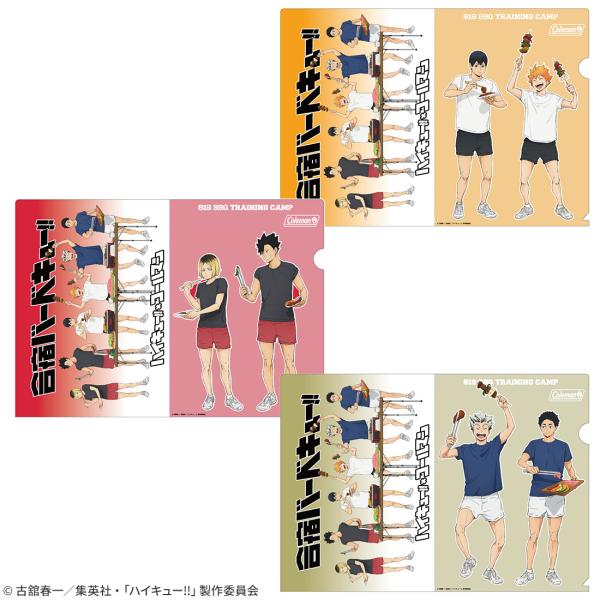 ハイキュー グッズ 公式 合宿BBQ クリアファイル 全3種 烏野高校 音駒高校 梟谷学園高校 日本製 (ネコポス対応)