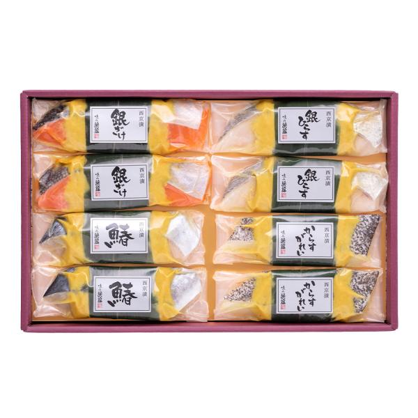 西京漬の漬込みには、繊細な風味と上品な甘さの京都の老舗蔵の白味噌とみりん等を合わせた漬床を使用しています。たて塩を済ませた切り身を漬床に漬け込み、待つこと72時間。味噌の風味が魚になじみ、深い味わいになります。【セット内容】■銀ざけ西京漬■...