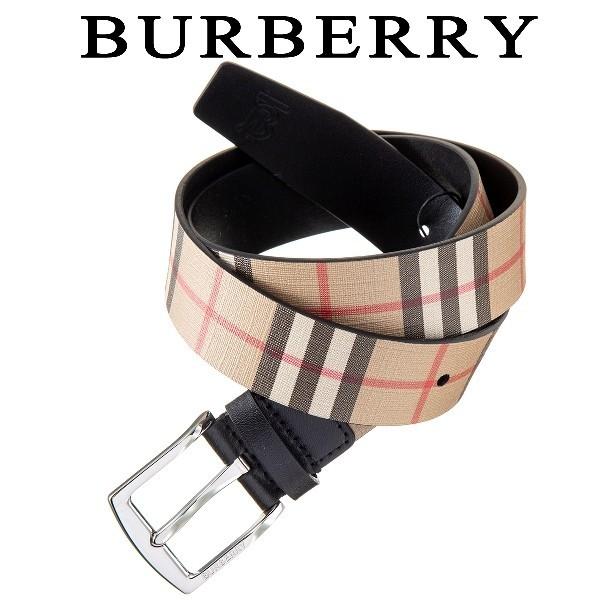 バーバリー ベルト メンズ ヴィンテージチェックEキャンバス＆レザー アーカイブベージュ BURBERRY 8015611 116627  A7026※サイズ調整不可