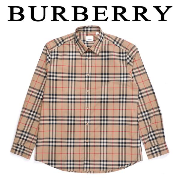 バーバリー 長袖シャツ メンズ チェック柄 ベージュ BURBERRY