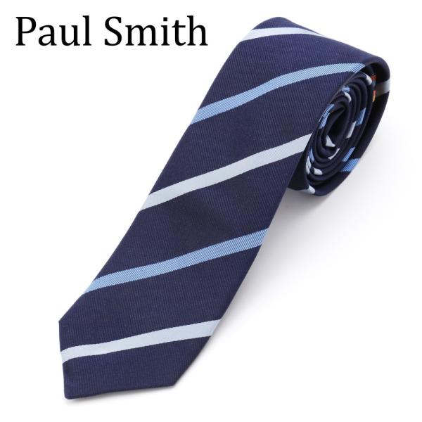 ポールスミス ネクタイ ネイビー ストライプ 6cm幅 シルク Paul