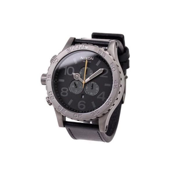 NIXON ニクソン 腕時計 51-30 CHRONO クロノ レザー ガンメタル
