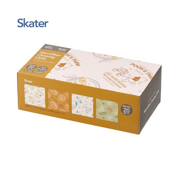 マイクロファイバークロス 20枚入 使い捨て スケーター Skater [4973307738012] くまのプーさん KMKC20 4柄×各5枚 から拭き 水拭き