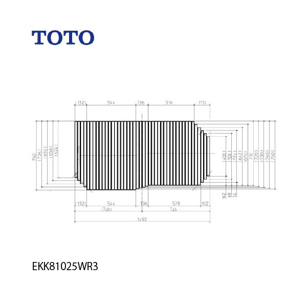 風呂フタ シャッター式風呂蓋 1650浴槽用 TOTO [AFEKK81025WR3] バス