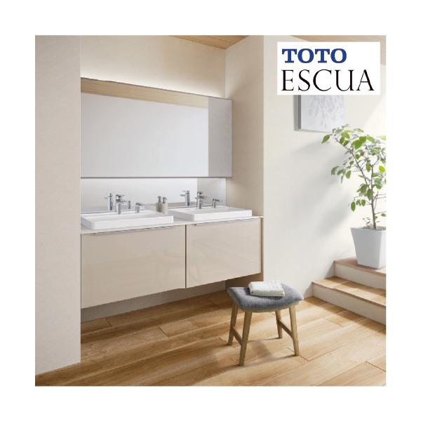 洗面化粧台 エスクア 間口1500mm TOTO [ESCUA11] ミラー一面鏡（上下