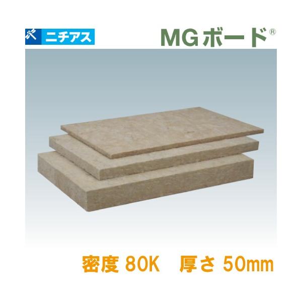 吸音・断熱材 MGボード080 梱包段ボール ニチアス [MGBD8050] 1ケース8枚入 密度80k 厚さ50×605×910mm ロックウール